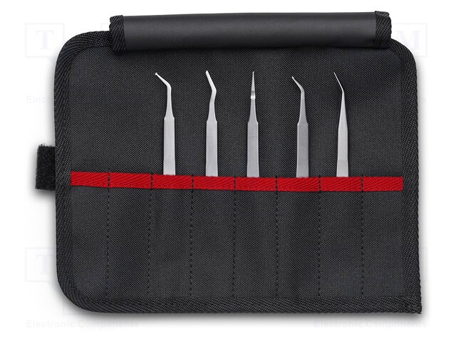 Set of tweezers; for precision works,SMD; Pcs: 5