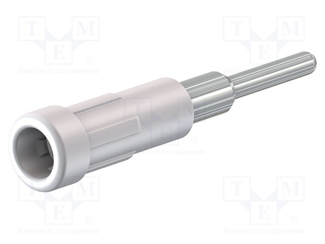 Socket; 2mm banana; 10A; 30VAC; 60VDC; Overall len: 24.5mm; white