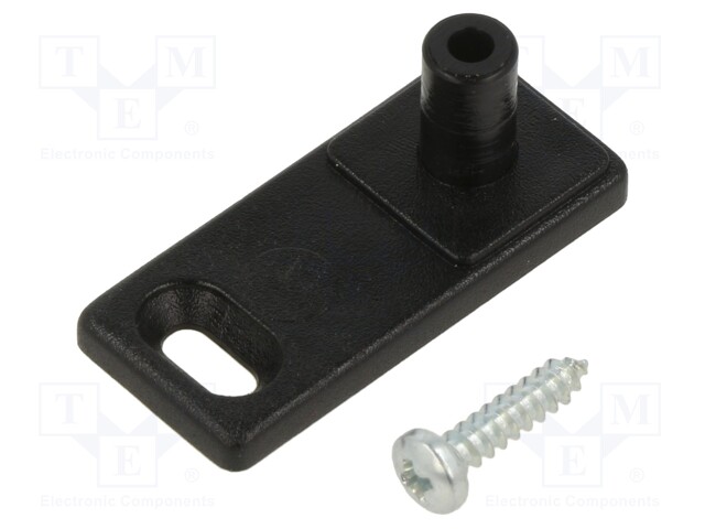 Wall-mounted holder; Colour: black; Application: for enclosures
