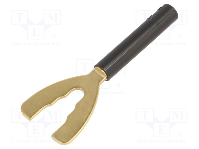 Plug; fork terminals; 32A; black; 55.8mm; Plating: gold-plated