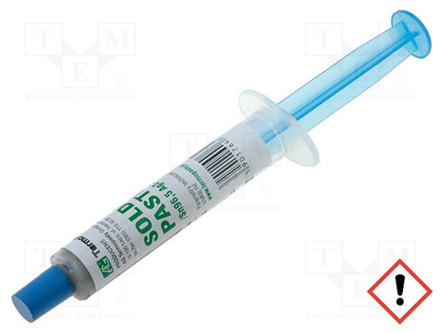 Paste; Sn96,5Ag3Cu0,5; lead free; syringe; 25÷45um; 8g; 217°C; 15%