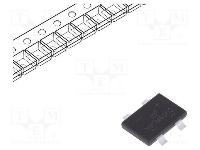 Single-phase bridge rectifier; Urmax: 200V; If: 4A; Ifsm: 120A