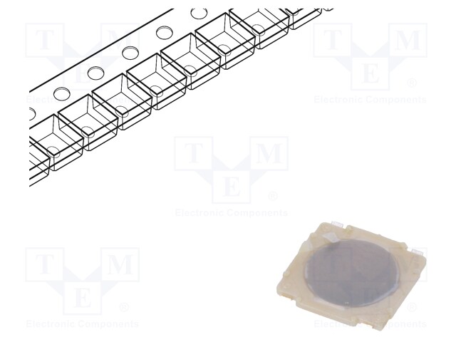Microswitch TACT; SPST; Pos: 2; 0.05A/12VDC; SMT; 2.6N; 0.4mm; round