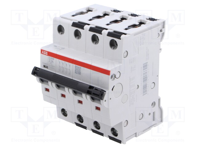 Circuit breaker; 415VAC; Inom: 2A; Poles: 4; for DIN rail mounting