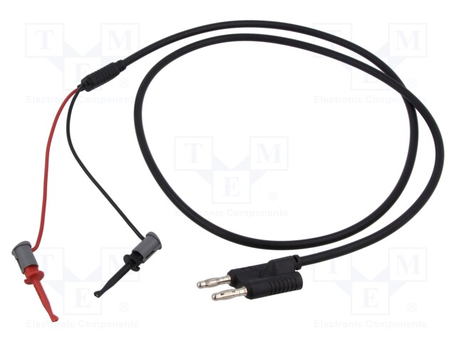 Test lead; 60VDC; 30VAC; 3A; with 4mm axial socket; Len: 1m; black