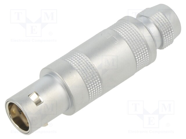 Connector: circular; 1S; plug; male/female; PIN: 2(1+1); soldering