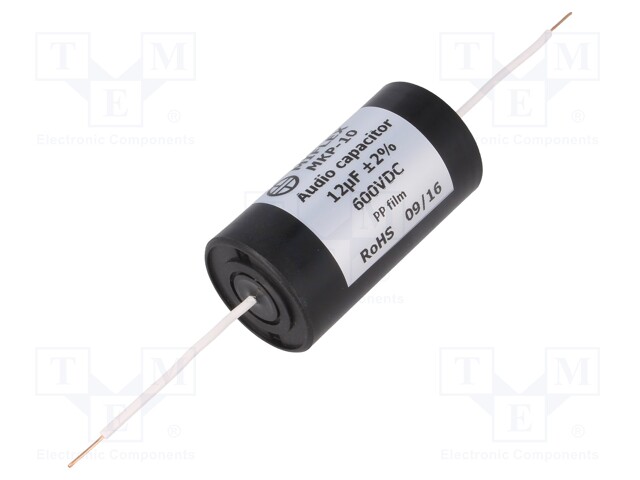 Capacitor: polypropylene; 12uF; 600VDC; ±2%; Ø35x65mm; -25÷85°C