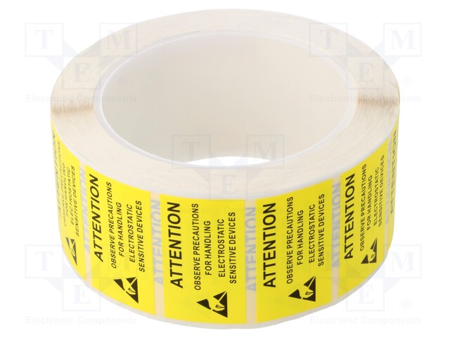 Self-adhesive label; ESD; 25x45mm; Package: reel; 1000pcs.