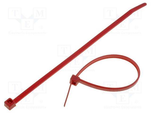 Cable tie; L: 150mm; W: 3.5mm; polyamide; 135N; red; Ømax: 35mm