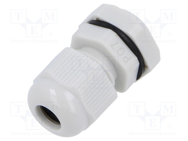 Cable gland; PG7; polyamide; light grey