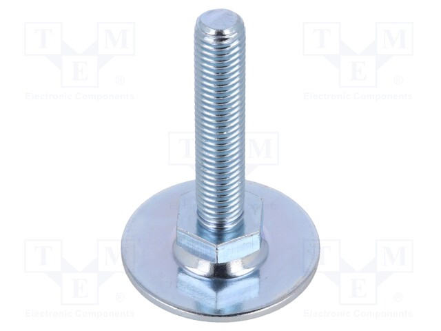 Foot of pin; Base dia: 40mm; M10; steel; Plunger length: 50mm