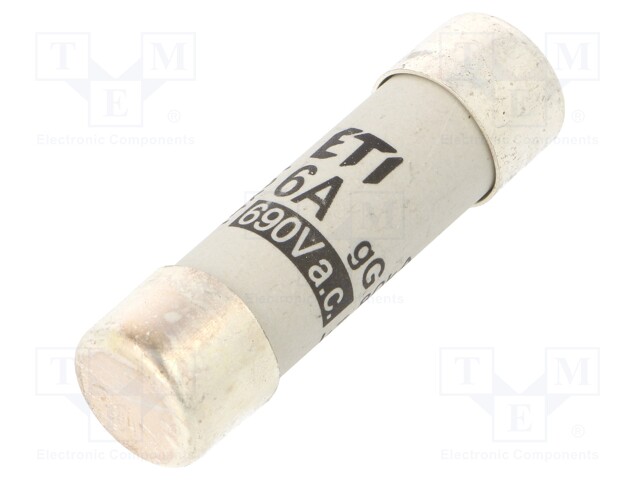 Fuse: fuse; gG; 6A; 690VAC; cylindrical,industrial; 14x51mm