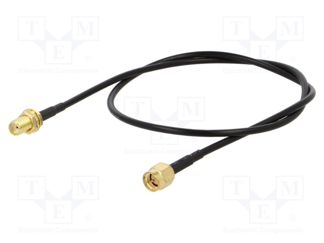 Cable; 50Ω; 0.5m; SMA socket,SMA plug; black; straight