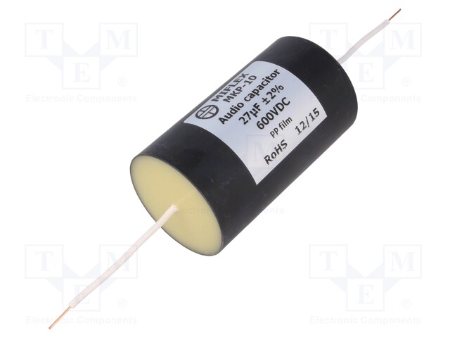 Capacitor: polypropylene; 27uF; 600VDC; ±2%; Ø45x78mm; -25÷85°C