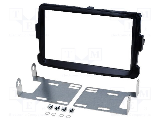 Radio mounting frame; Dacia; 2 DIN; black gloss