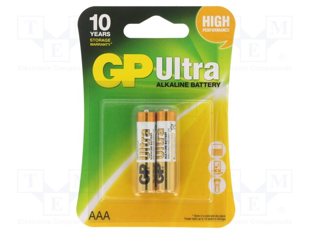 Battery: alkaline; 1.5V; AAA,R3; non-rechargeable; Ø10.5x44.5mm