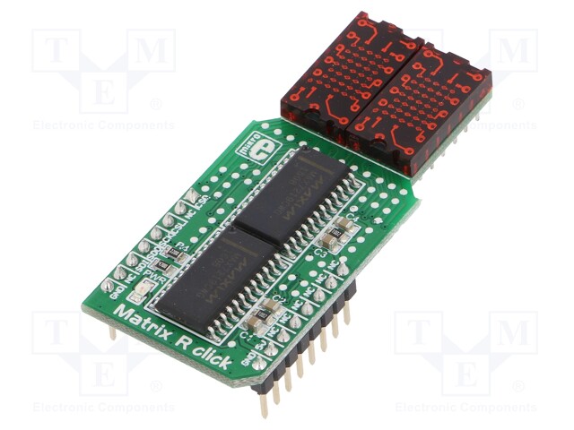 Click board; LED matrix; SPI; MAX7219; mikroBUS connector; 5VDC