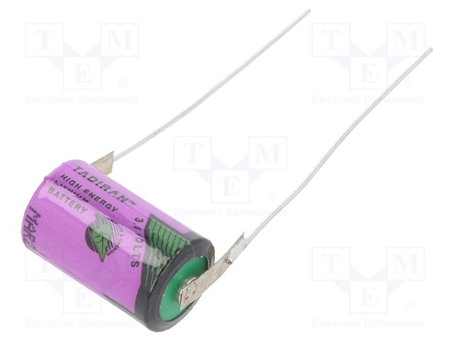 Battery: lithium (LTC); 3.6V; 1/2AA,1/2R6; axial; Ø14.7x25.2mm