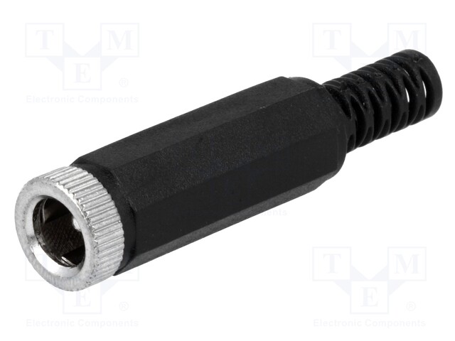 Plug; DC supply; male; 5,5/2,1mm; 5.5mm; 2.1mm; for cable; straight