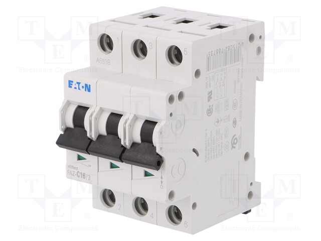 Circuit breaker; 230/400VAC; Inom: 16A; Poles: 3; DIN; Charact: C