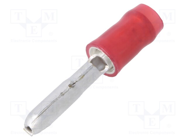 Terminal: round; male; Ø: 3mm; 0.5÷1.5mm2; crimped; for cable; red