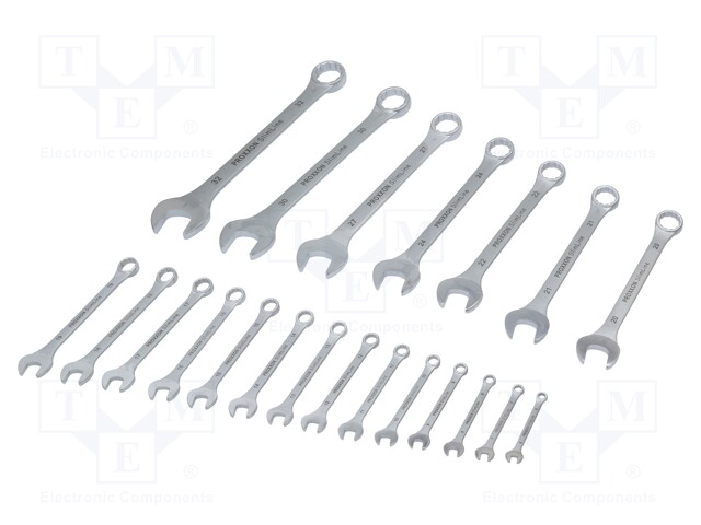 Key set; combination spanner; Chrom-vanadium steel; Pcs: 21