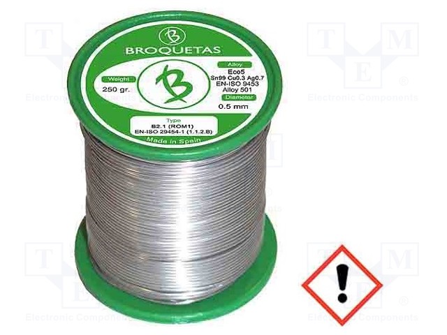 Soldering wire; Sn99Ag0,3Cu0,7; 0.5mm; 0.25kg; lead free