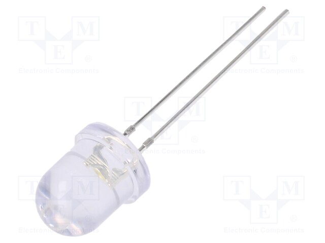 LED; 8mm; white warm; 1560÷2180mcd; 30°; Front: convex; 2.8÷3.4V