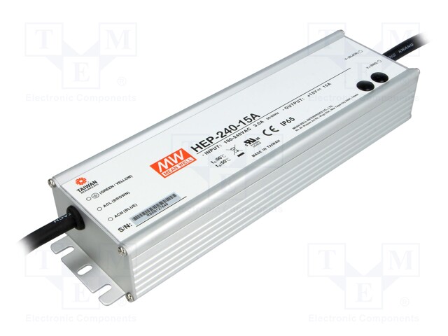 Power supply: switched-mode; modular; 225W; 15VDC; 14÷16VDC; 1.3kg