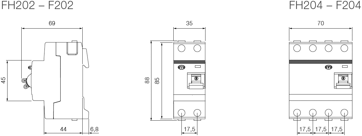 RCD breaker; Inom: 100A; Ires: 500mA; Max surge current: 5000A