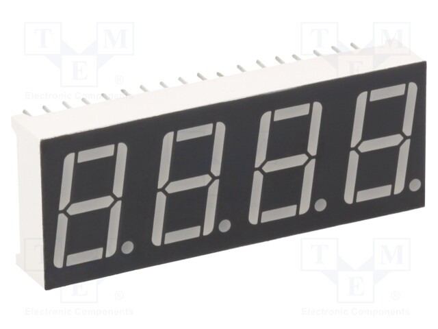 Display: LED; 7-segment; 14.2mm; 0.56"; No.char: 4; red; 40÷80mcd