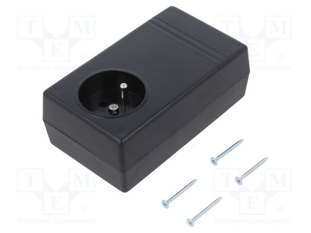 Enclosure: for power supplies; X: 71mm; Y: 120mm; Z: 45mm; ABS; black
