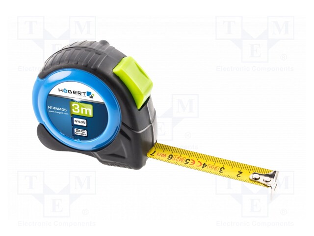 Measuring tape; L: 3m; Width: 16mm; Class: II; double-sided