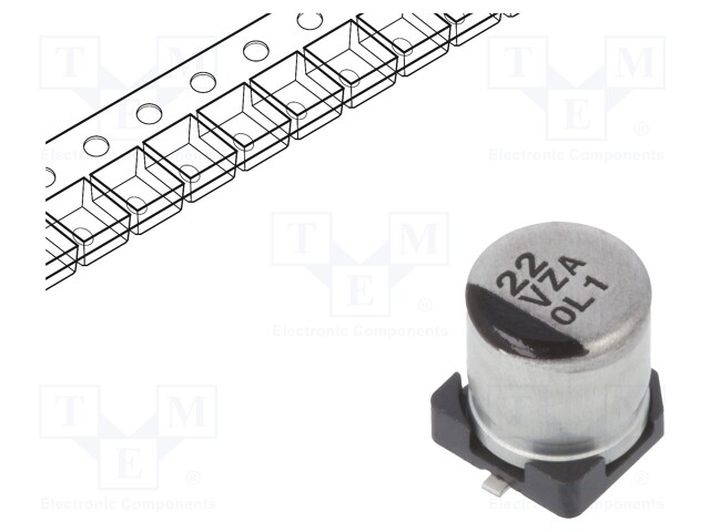 Capacitor: hybrid; 22uF; 35VDC; ESR: 100mΩ; ZA; SMD; ±20%; -55÷105°C