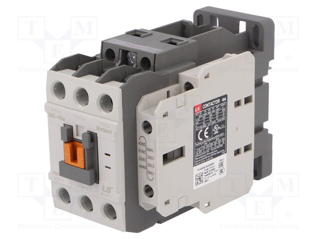 Contactor: 3-pole; NO x3; Auxiliary contacts: NO + NC; 24VDC; 40A