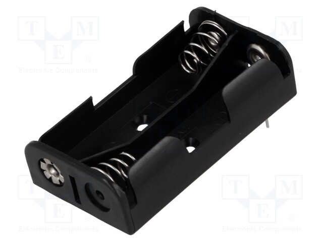 Holder; Leads: for PCB; Size: AA,R6; Batt.no: 2; Colour: black