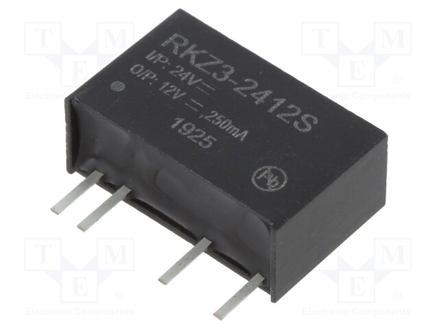 Converter: DC/DC; 3W; Uin: 21.6÷26.4V; Uout: 12VDC; Iout: 250mA; SIP7