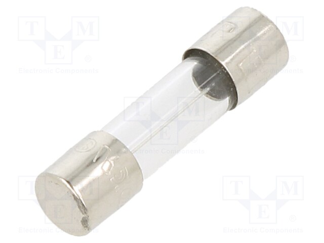 Fuse: fuse; time-lag; 5A; 250VAC; cylindrical,glass; 5x20mm; brass