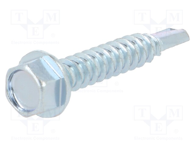 Screw; for metal; 5,5x32; Head: hexagonal; hardened steel; zinc