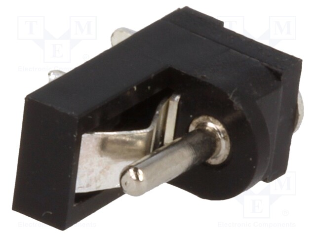 Socket; DC supply; male; 1,3mm; 1.3mm; THT; angled 90°