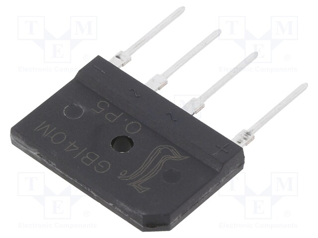 Single-phase bridge rectifier; Urmax: 1kV; If: 40A; Ifsm: 400A; GBI