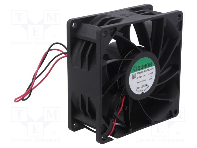 Fan: DC; axial; 12VDC; 92x92x38mm; 234.63m3/h; 69.5dBA; Len: 3m