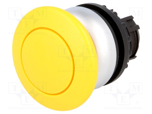 Switch: push-button; Stabl.pos: 1; 22mm; yellow; Illumin: none; IP67