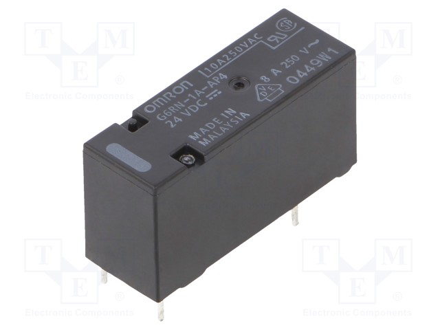 Relay: electromagnetic; SPST-NO; Ucoil: 24VDC; 8A/250VAC; 5A/30VDC