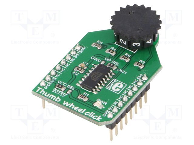 Click board; 10-position rotary switch; 1-wire; DS2408; 3.3/5VDC