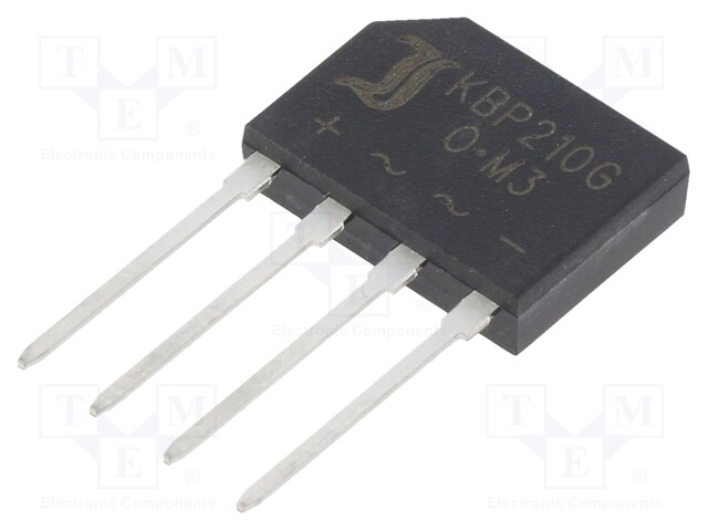 Single-phase bridge rectifier; Urmax: 1kV; If: 2A; Ifsm: 50A; KBP