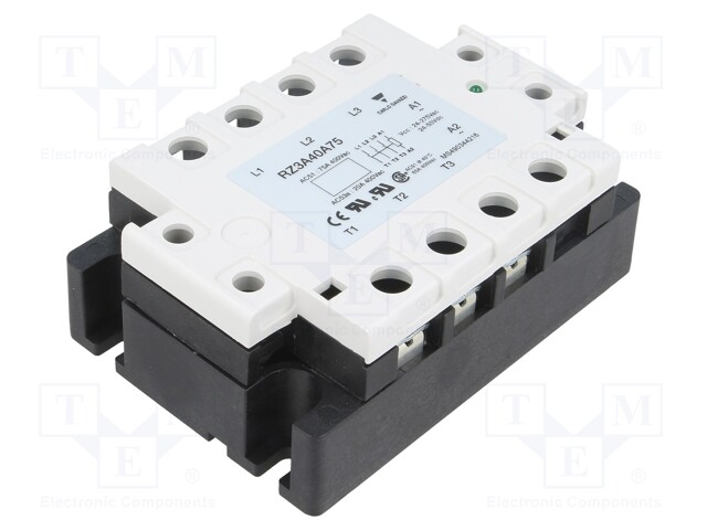 Relay: solid state; Ucntrl: 24÷50VDC; Ucntrl: 24÷275VAC; 75A; IP00