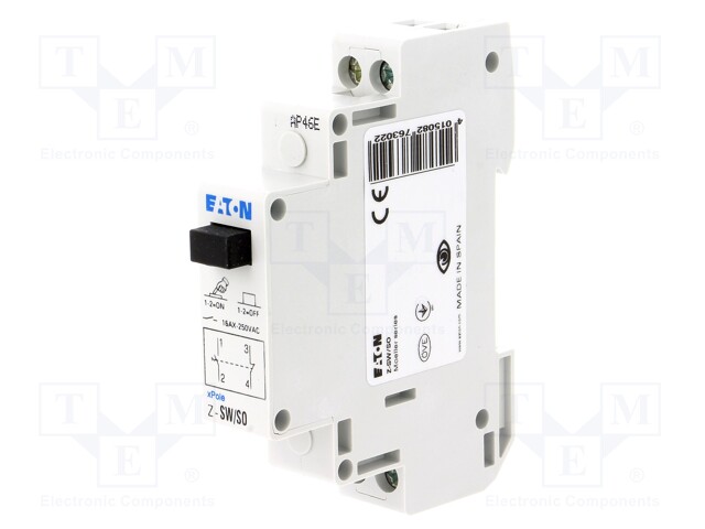 Module: pushbutton switch; 16A; Mounting: DIN; IP40; 250VAC