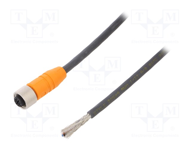 Connection lead; M12; PIN: 4; straight; 10m; plug; 240VAC; 4A; IP67