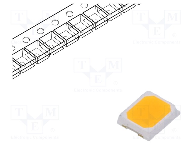 LED; SMD; 2835; yellow; 45÷55lm; 3.5x2.8x0.8mm; 120°; 3÷3.4V; 150mA